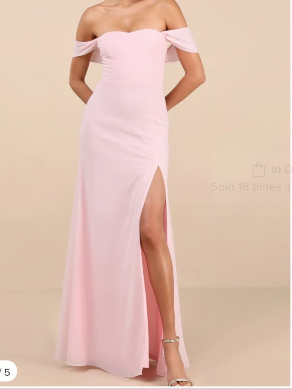 Lulus off the shoulder prom dress, pink